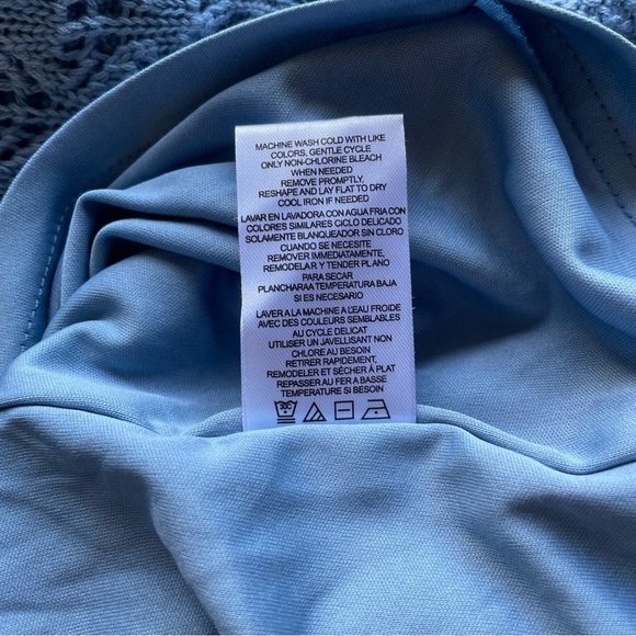 Absolutely Famous Light Blue Short Sleeve Knit Crochet Maxi Bodycon Dress - Picture 7 of 10